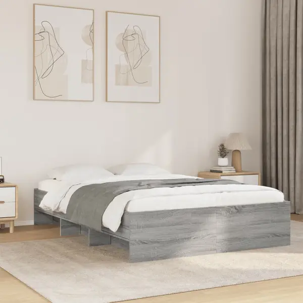Gossi cadru de pat, gri sonoma, 120x190 cm, lemn prelucrat