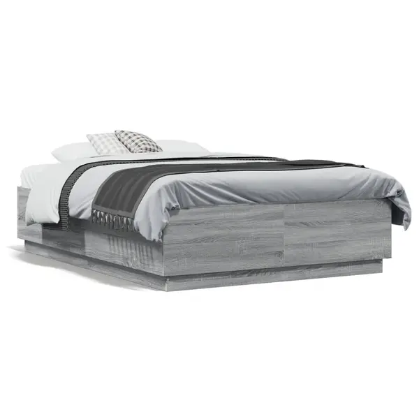 Gossi cadru de pat, gri sonoma, 120x190 cm, lemn prelucrat