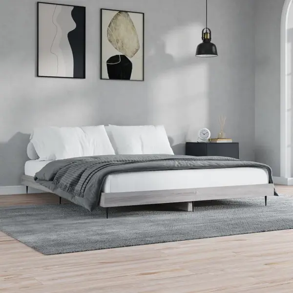 Gossi cadru de pat, gri sonoma, 120x200 cm, lemn prelucrat