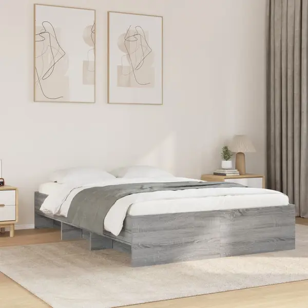 Gossi cadru de pat, gri sonoma, 120x200 cm, lemn prelucrat