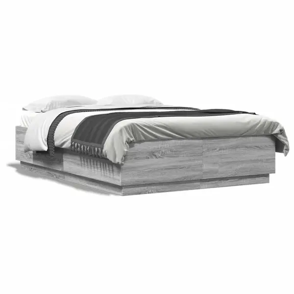 Gossi cadru de pat, gri sonoma, 120x200 cm, lemn prelucrat