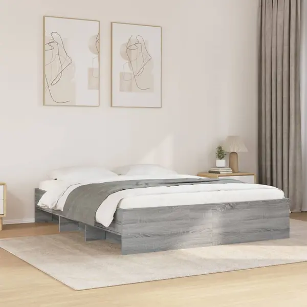 Gossi cadru de pat, gri sonoma, 150x200 cm, lemn prelucrat