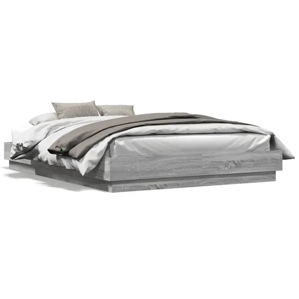 Gossi cadru de pat, gri sonoma, 150x200 cm, lemn prelucrat