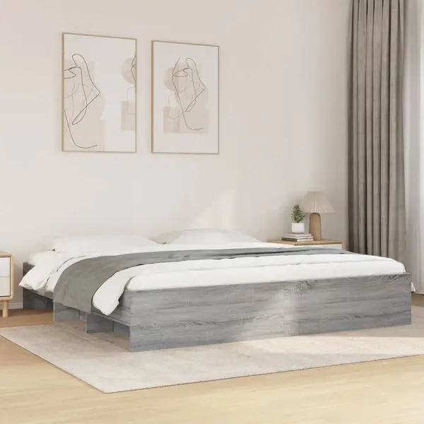 Gossi cadru de pat, gri sonoma, 180x200 cm, lemn prelucrat