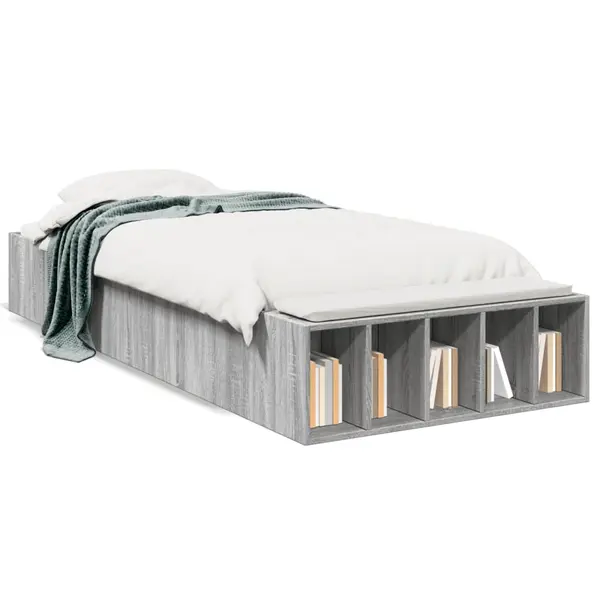 Gossi cadru de pat, gri sonoma, 75x190 cm, lemn prelucrat