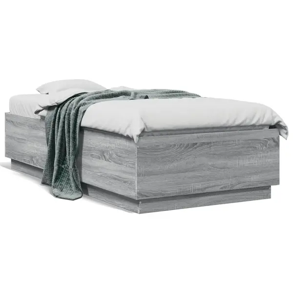 Gossi cadru de pat, gri sonoma, 75x190 cm, lemn prelucrat