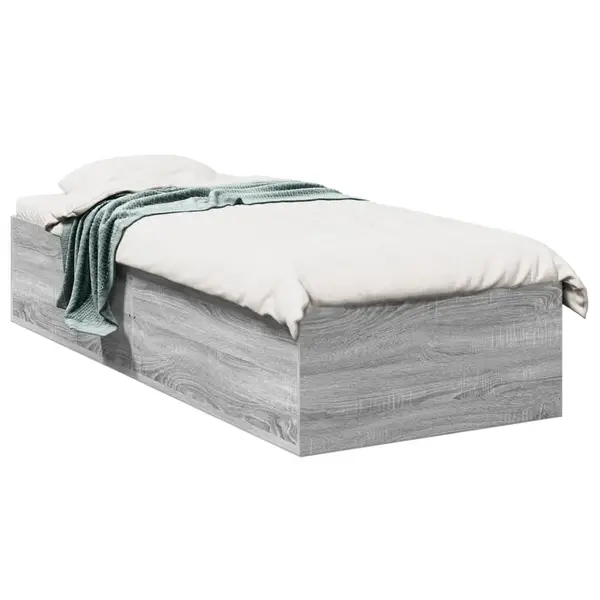 Gossi cadru de pat, gri sonoma, 75x190 cm, lemn prelucrat
