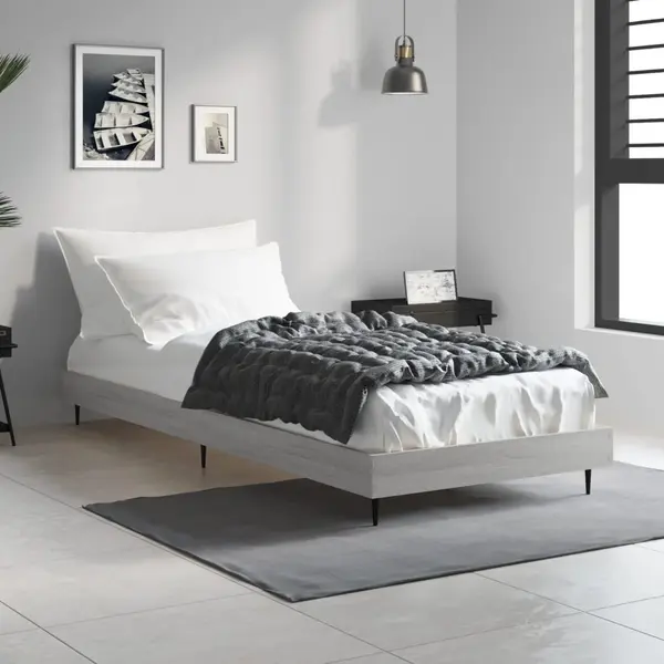 Gossi cadru de pat, gri sonoma, 75x190 cm, lemn prelucrat