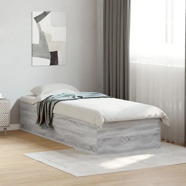 Gossi cadru de pat, gri sonoma, 90x190 cm, lemn prelucrat