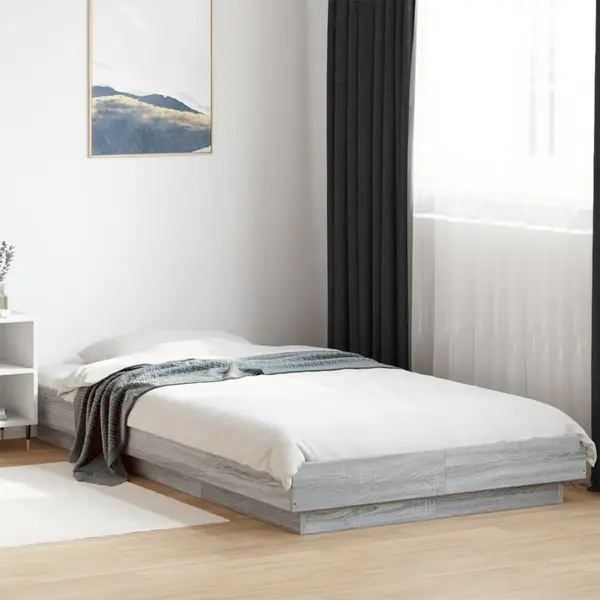 Gossi cadru de pat, gri sonoma, 90x190 cm, lemn prelucrat
