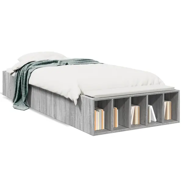 Gossi cadru de pat, gri sonoma, 90x190 cm, lemn prelucrat