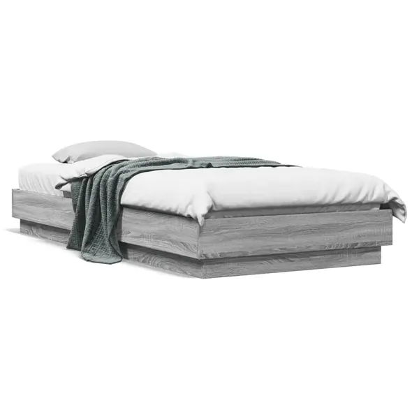 Gossi cadru de pat, gri sonoma, 90x200 cm, lemn prelucrat