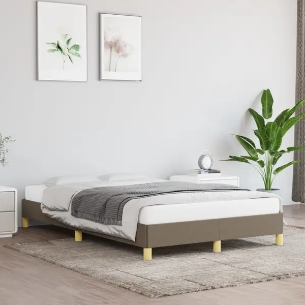 Gossi cadru de pat, gri taupe, 120 x 200 cm, material textil