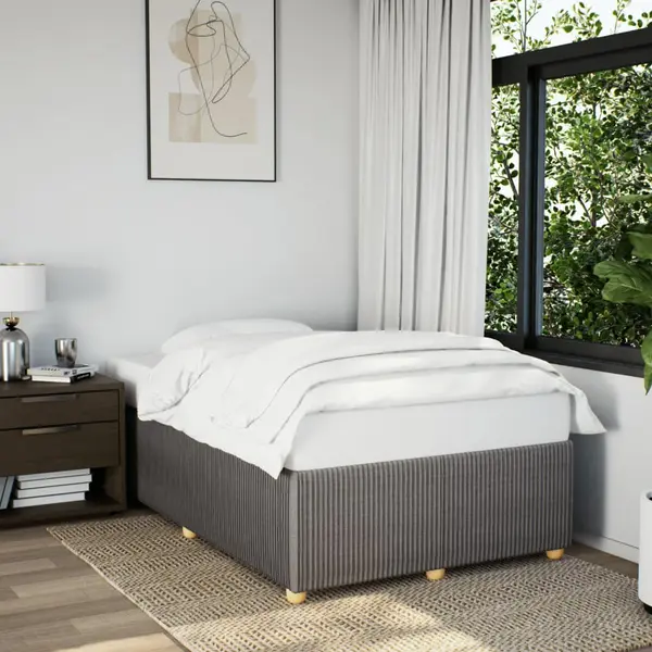 Gossi cadru de pat, gri taupe, 120x190 cm, material textil
