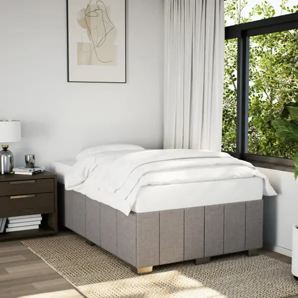 Gossi cadru de pat, gri taupe, 120x190 cm, material textil