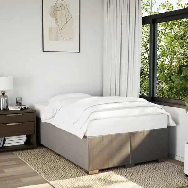 Gossi cadru de pat, gri taupe, 120x190 cm, material textil