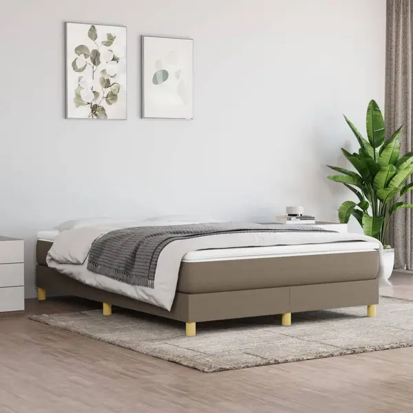 Gossi cadru de pat, gri taupe, 140x190 cm, material textil
