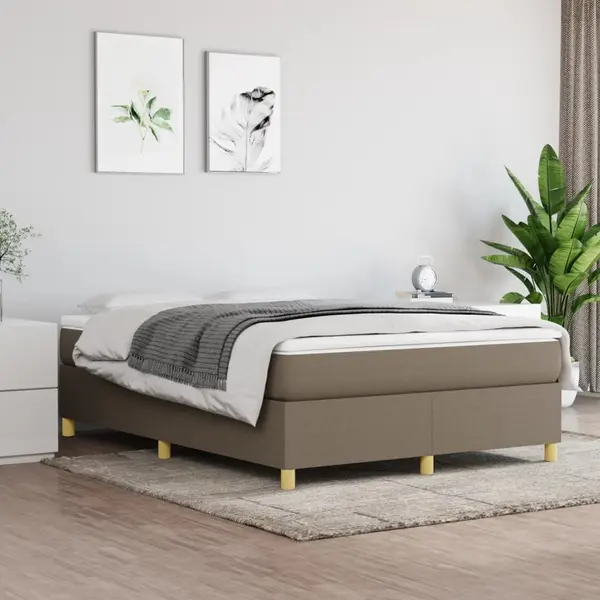 Gossi cadru de pat, gri taupe, 140x190 cm, material textil