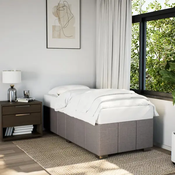 Gossi cadru de pat, gri taupe, 80x200 cm, material textil