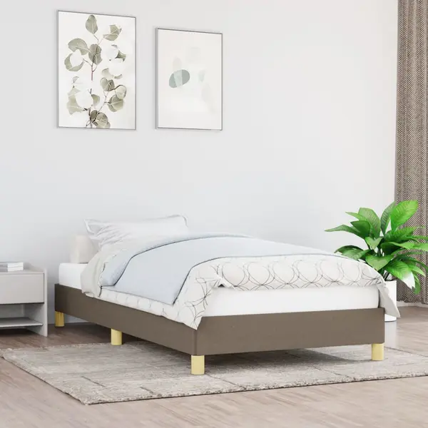 Gossi cadru de pat, gri taupe, 80x200 cm, material textil