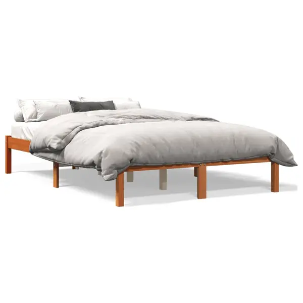 Gossi cadru de pat, maro ceruit, 140x190 cm, lemn masiv de pin