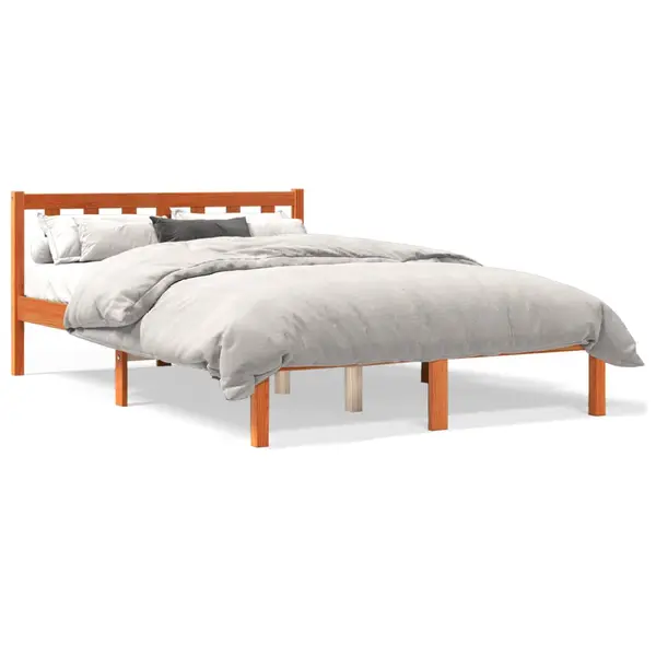 Gossi cadru de pat, maro ceruit, 140x190 cm, lemn masiv de pin
