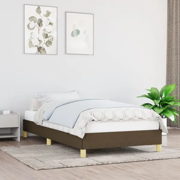 Gossi cadru de pat, maro inchis, 100 x 200 cm, material textil