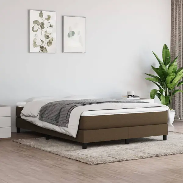 Gossi cadru de pat, maro inchis, 140x190 cm, material textil