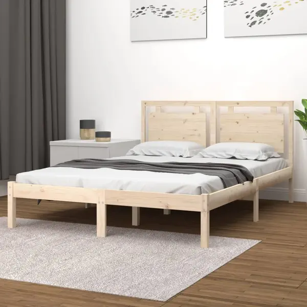 Gossi cadru de pat mic dublu, 120x190 cm, lemn masiv