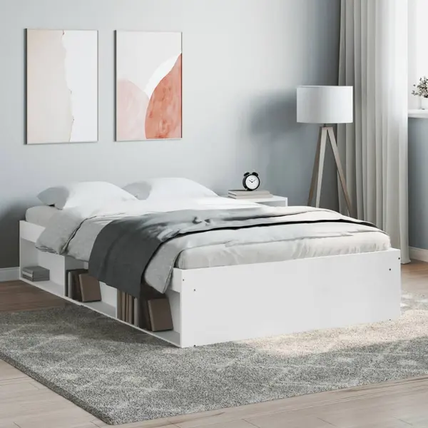 Gossi cadru de pat mic dublu, alb, 120x190 cm