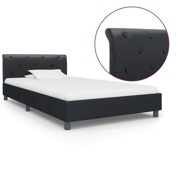 Gossi cadru de pat, negru, 100 x 200 cm, piele ecologica