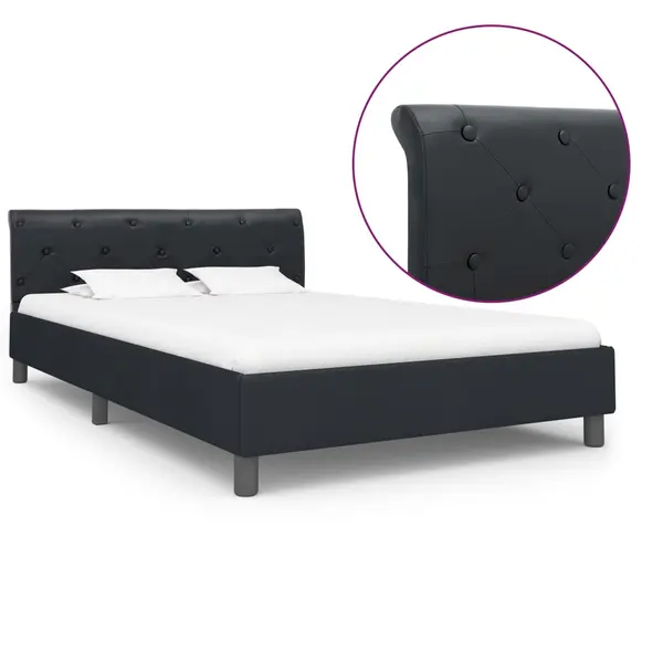Gossi cadru de pat, negru, 120 x 200 cm, piele ecologica