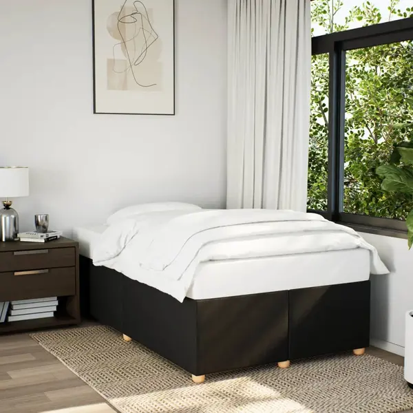 Gossi cadru de pat, negru, 120x200 cm, material textil