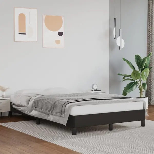 Gossi cadru de pat, negru, 120x200 cm, piele ecologica