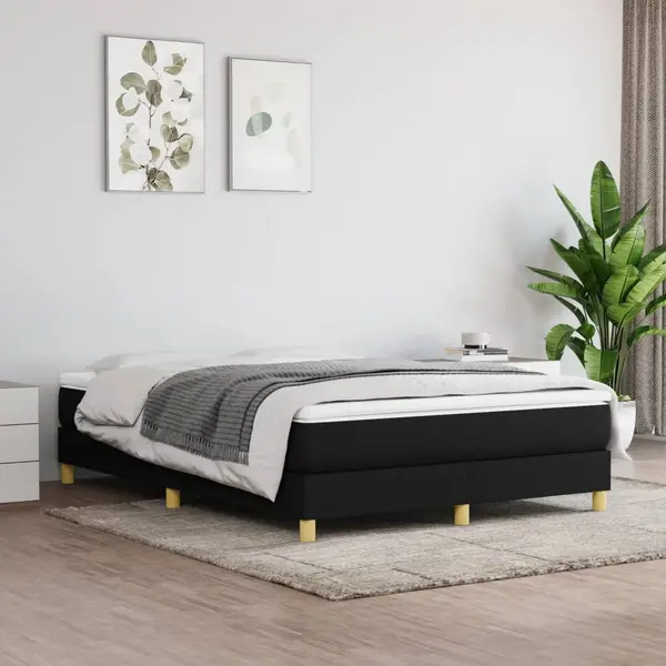 Gossi cadru de pat, negru, 140x190 cm, material textil