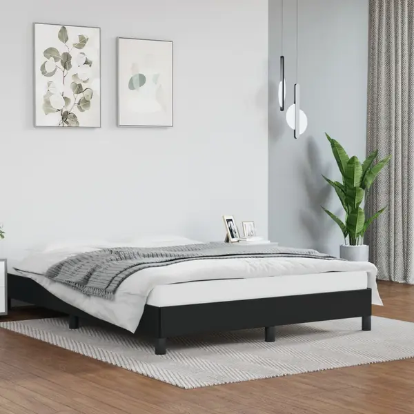 Gossi cadru de pat, negru, 140x190 cm, piele ecologica