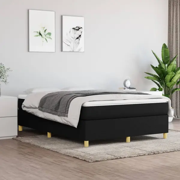 Gossi cadru de pat, negru, 140x200 cm, material textil