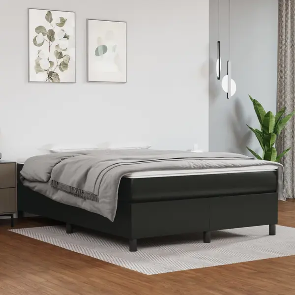 Gossi cadru de pat, negru, 140x200 cm, piele ecologica