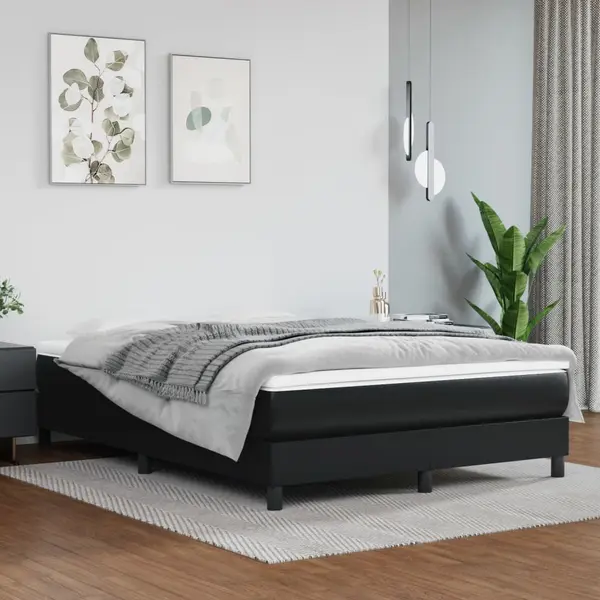 Gossi cadru de pat, negru, 140x200 cm, piele ecologica