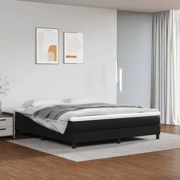 Gossi cadru de pat, negru, 160x200 cm, piele ecologica