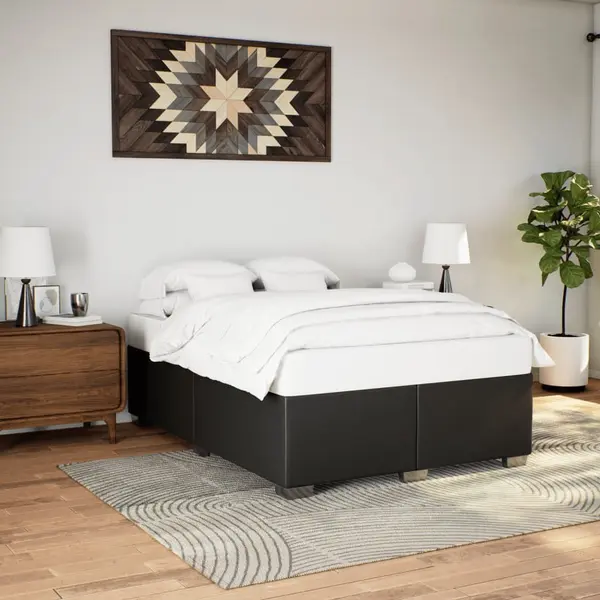 Gossi cadru de pat, negru, 160x200 cm, piele ecologica