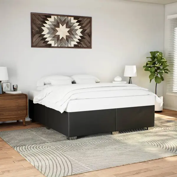 Gossi cadru de pat, negru, 200x200 cm, piele ecologica