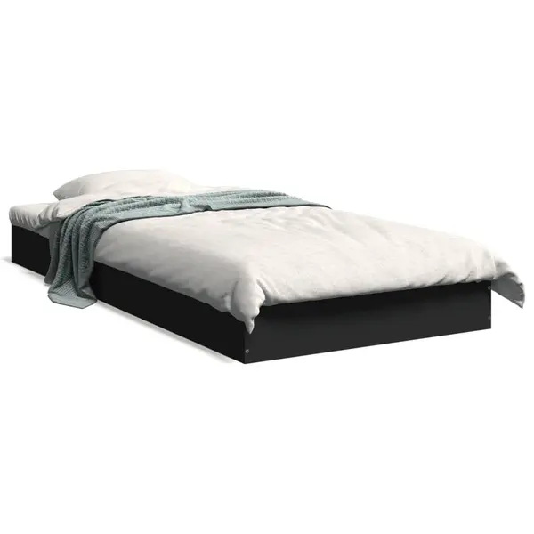 Gossi cadru de pat, negru, 75x190 cm, lemn prelucrat