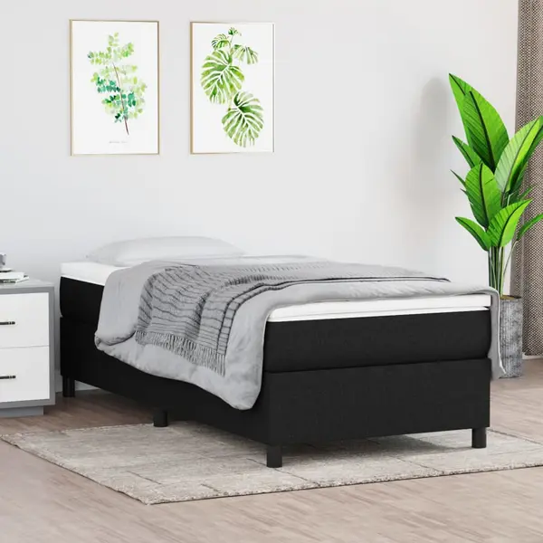 Gossi cadru de pat, negru, 80x200 cm, material textil