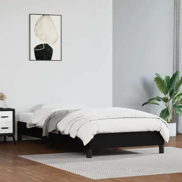 Gossi cadru de pat, negru, 80x200 cm, piele ecologica