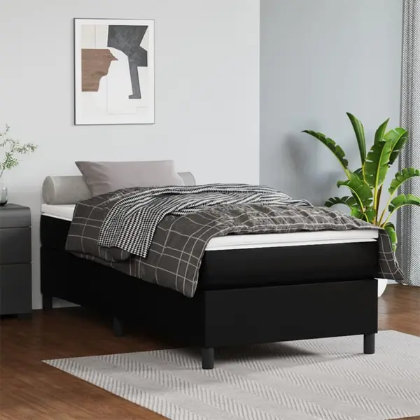 Gossi cadru de pat, negru, 80x200 cm, piele ecologica