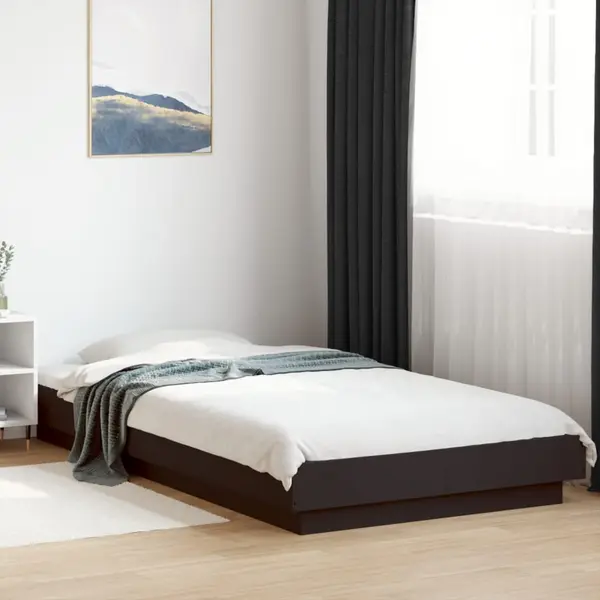 Gossi cadru de pat, negru, 90x190 cm, lemn prelucrat
