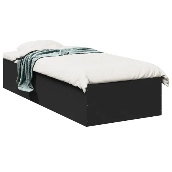 Gossi cadru de pat, negru, 90x190 cm, lemn prelucrat
