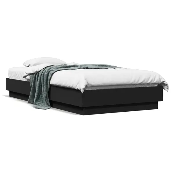 Gossi cadru de pat, negru, 90x190 cm, lemn prelucrat