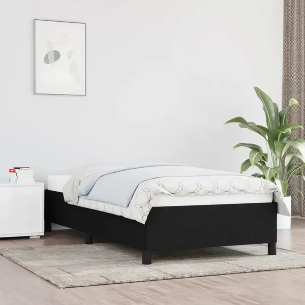 Gossi cadru de pat, negru, 90x190 cm, material textil